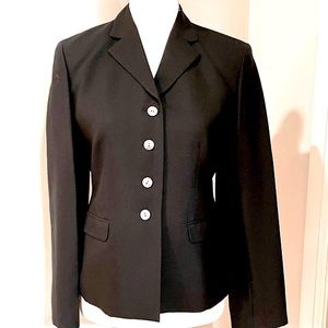 Valerie Stevens Silk Simplicity Black Classic Jacket Blazer, size 4P
